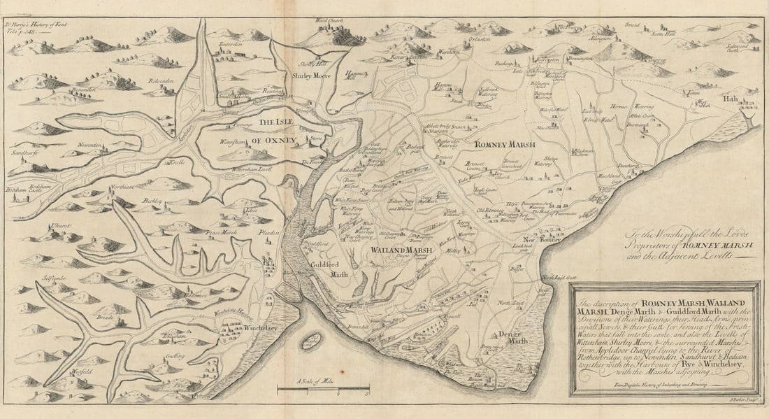 To the Worshipfull the Lords Proprietors of Romney Marsh? Samuel Parker 1719 map (1 of 1)