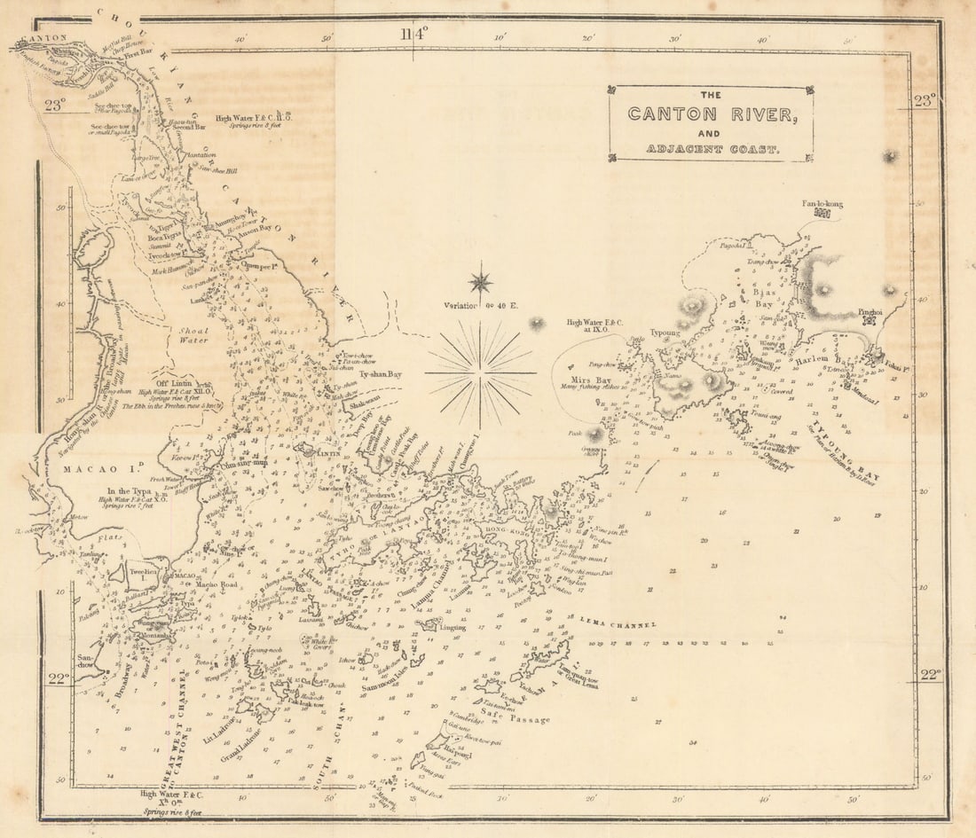 The first map of British Hong Kong "The Canton River & Adjacent Coast"?July 1841: Title: The first map of British Hong Kong "The Canton River & Adjacent Coast"—July 1841 Description: The Canton River, and Adjacent Coast'. We believe this to be the first map of Hong Kong issue