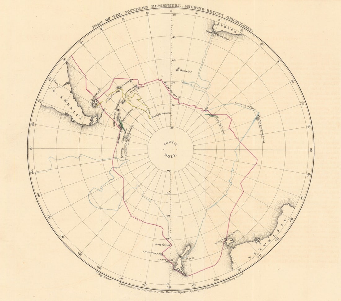Part of the Southern Hemisphere, Shewing Recent Discoveries ? Antarctic 1835 map (1 of 1)