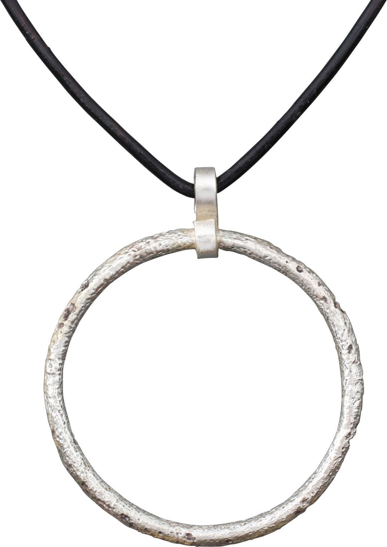 CELTIC PROSPERITY RING NECKLACE, C.300-100 BC,: Before the Roman invasion of the British Isles, rings of bronze, silver, and gold were used as a means of exchange, particularly in Ireland. Most exchanges of goods and property were conducted by bart
