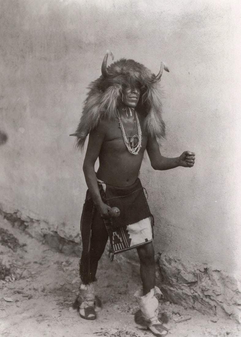 EDWARD CURTIS - Buffalo Dancer: Artist: EDWARD CURTIS Print Title: Buffalo Dancer Medium: Duotone Photo-lithograph Printed 1990s in Hong Kong Image Size: 11.5 x 8” COA Included Reserve: $40.00 Shipping: Domestic: Flat-rate of