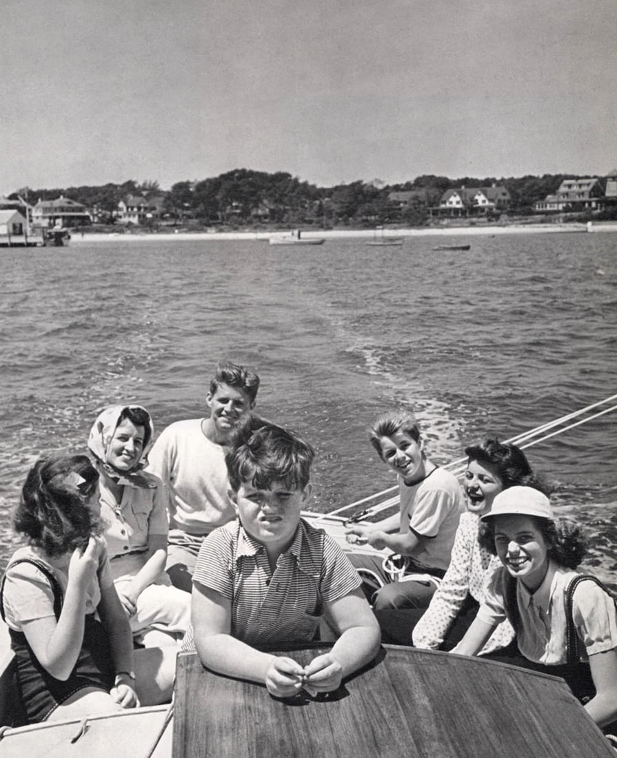 ALFRED EISENSTAEDT - The Kennedy family, Hyannisport, 1940: Artist: ALFRED EISENSTAEDT Print Title: The Kennedy family, Hyannisport, 1940 Patricia, Mrs. Rose, Joseph, Edward, Robert, Kathleen and Eunice. Taken when JFK was away in the navy and Joseph senior