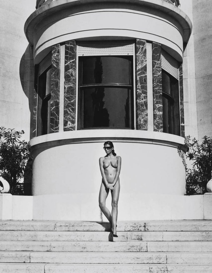 HELMUT NEWTON - Naked and dressed series, Brescia, Italy, 1981: Artist: HELMUT NEWTON Print Title: Naked and dressed series, Brescia, Italy, 1981 Medium:Photo-lithograph Printed in 2000’s in Italy Image size (inches) approx. 12 x 9.5” Helmut Newton