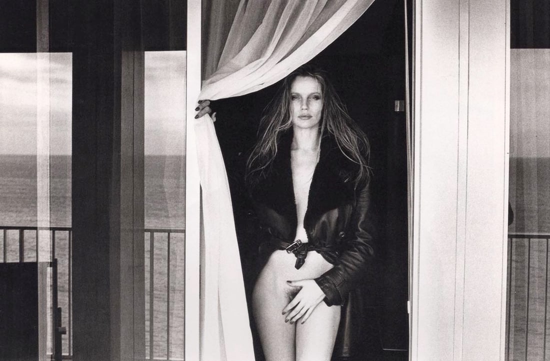 HELMUT NEWTON - Veroushka, Nice, 1975: Artist: HELMUT NEWTON Print Title: Veroushka, Nice, 1975 Medium: Duotone Photolithograph Printed in Germany, 1980s Image size (inches) approx. 5 x 8” Helmut Newton (1920-2004) was a