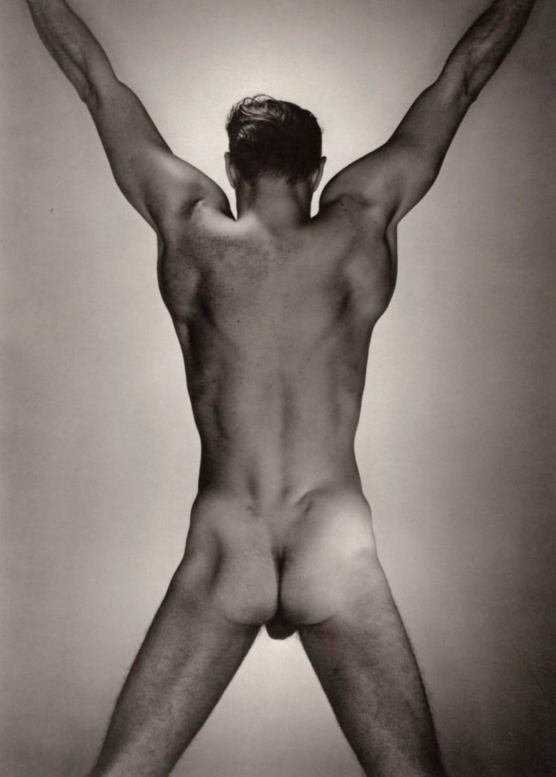 GEORGE PLATT-LYNES - Male Figure, 1954: Artist: GEORGE PLATT-LYNES Print Title: Male Figure, 1954 Medium: Duotone Print Printing: 1990’s in the US Image Size: approx. 8.5 x 6.5” George Platt Lynes (1907 – 1955) was an