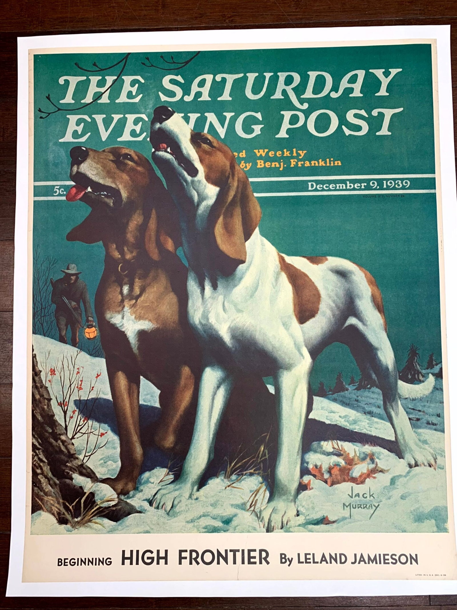 22x28 1951 Newstand Poster Saturday Evening Post - Art By John Falter classroom Christmas (1 of 3)