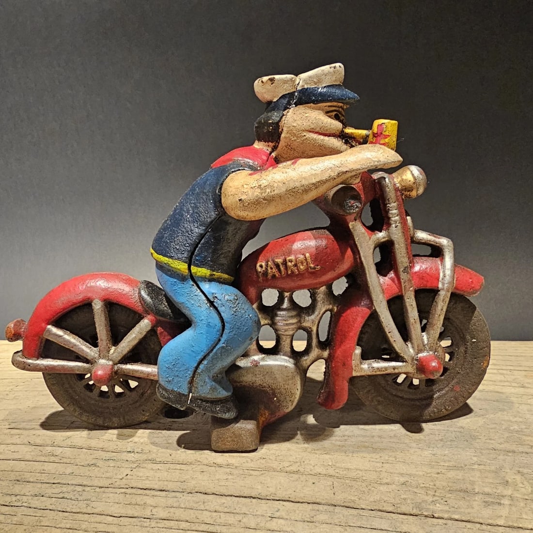 Cast Iron Saylor on Patrol Motorcycle - 3