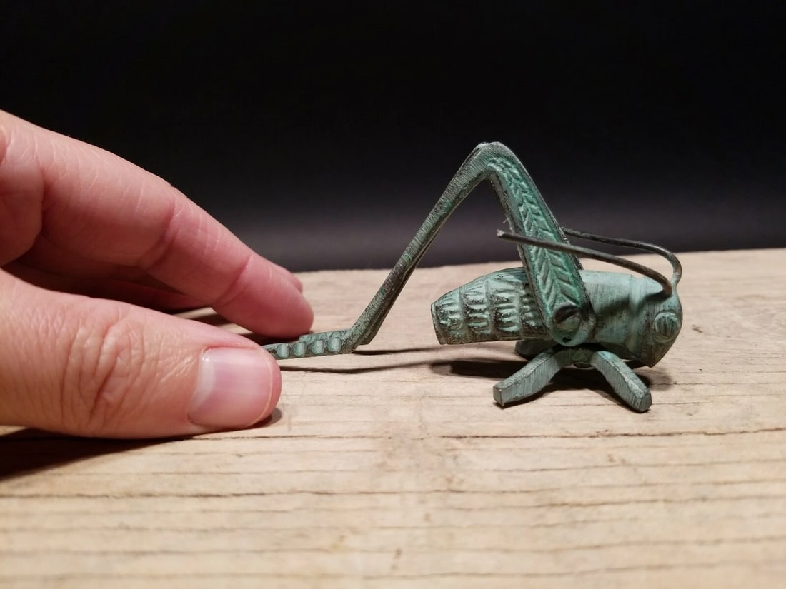 Brass Fireplace Hearth Cricket: 3 1/2" Long 1 1/8" Wide 2" Hide Wonderful antique style brass hearth cricket. Many times found on the hearth crickets are said to bring good luck and fortune to ones house and home. Nice detail and