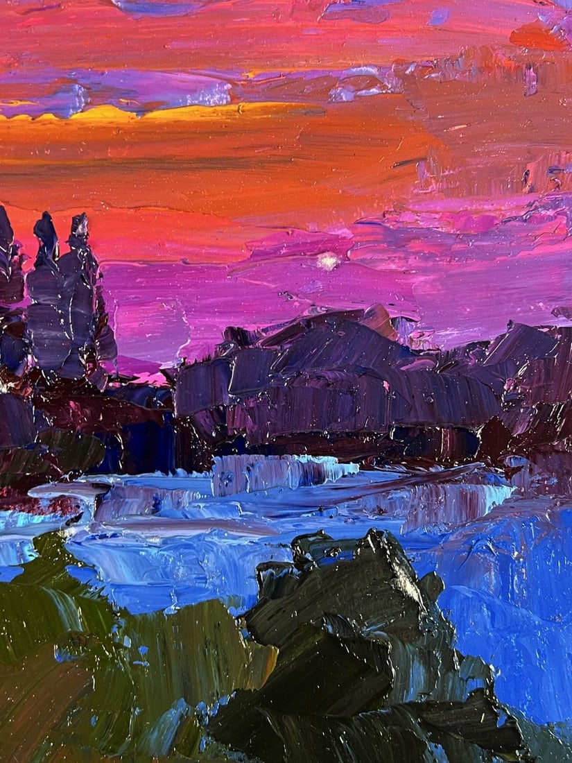 Oil painting Crimson sunset in nature Boris Serdyuk - 10