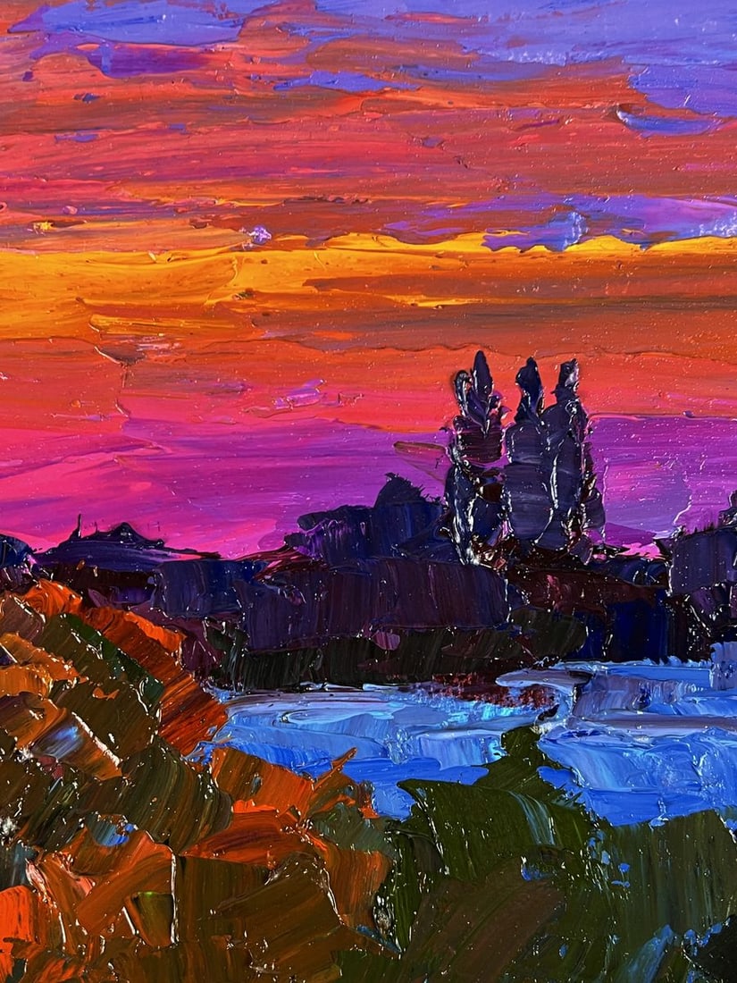 Oil painting Crimson sunset in nature Boris Serdyuk - 6