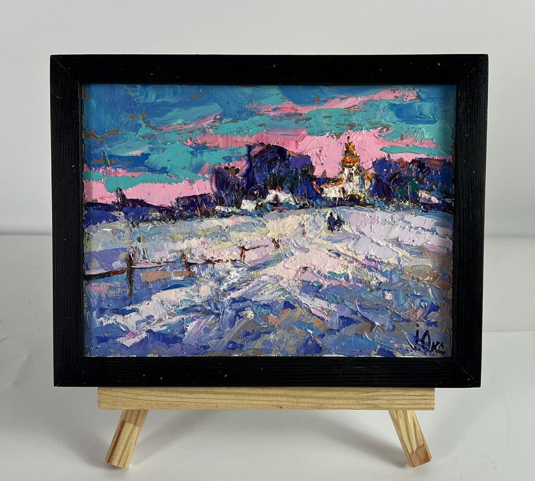 Oil painting Winter Silence Oksana Ivanyuk: NoAAA6401*** ABOUT THIS PAINTING **** TITLE: "Winter Silence"* ARTISTS: Oksana Ivanyuk* SIZE: 15x20 cm/5.90x7.87 inches'* MEDIUM: oil, canvas* HAND PAINTED: Original painting from our collection* COND