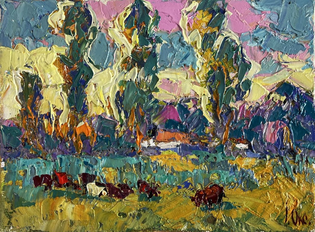 Oil painting Edge of the Village Oksana Ivanyuk - 3