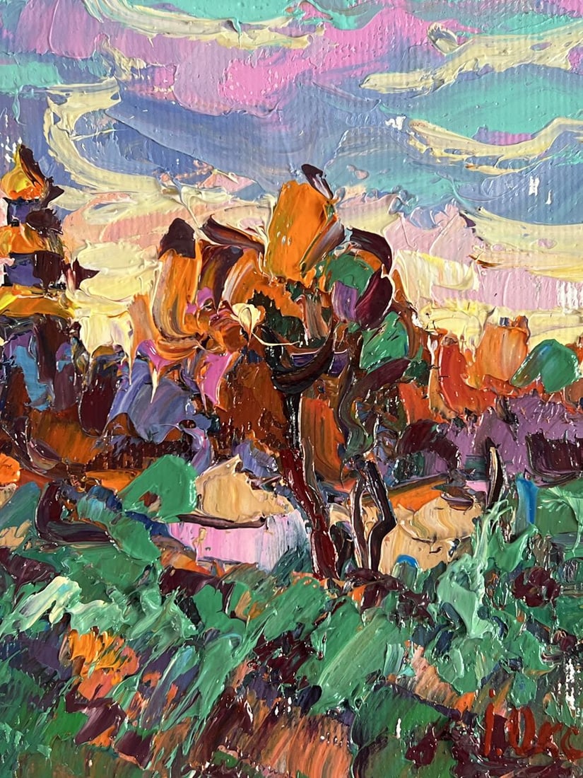 Oil painting It's getting dark in the village Oksana Ivanyuk - 10