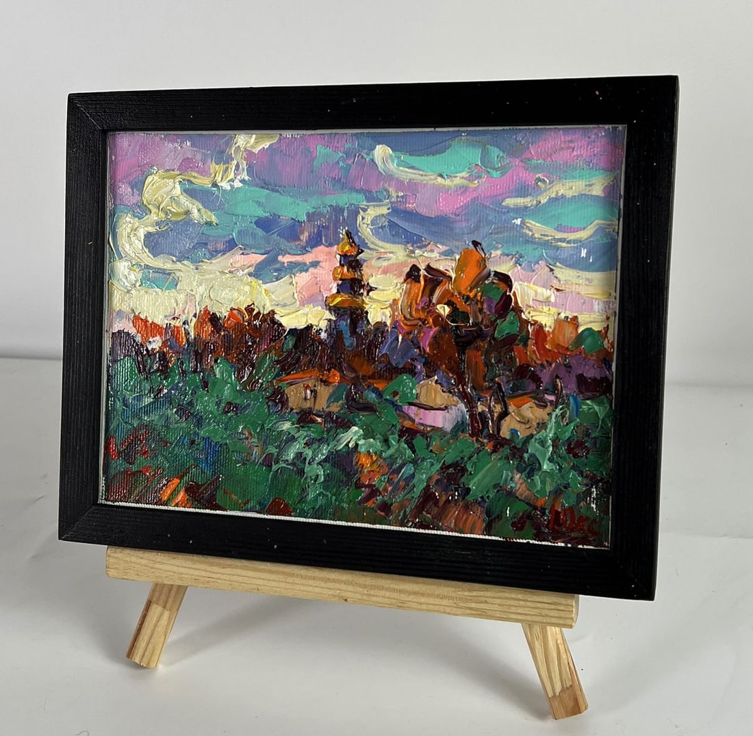 Oil painting It's getting dark in the village Oksana Ivanyuk - 2