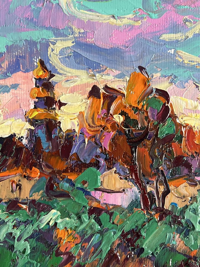 Oil painting It's getting dark in the village Oksana Ivanyuk - 7