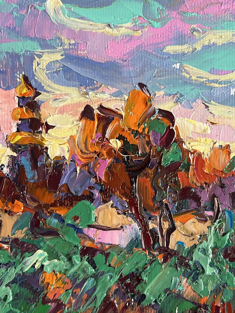 Oil painting It's getting dark in the village Oksana Ivanyuk - 8