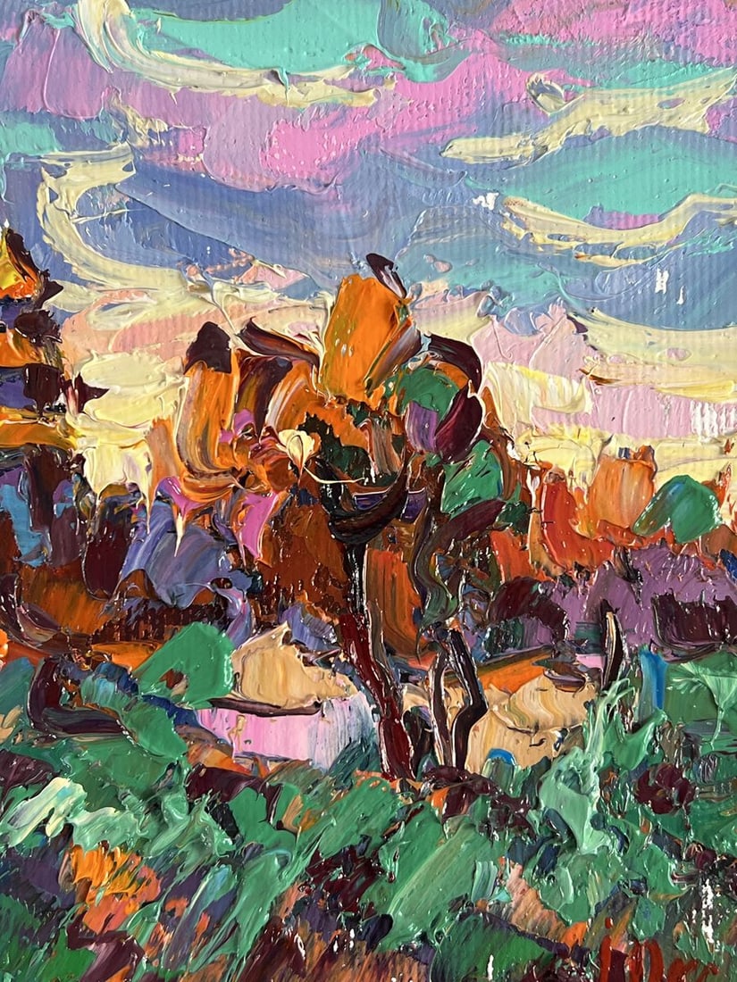 Oil painting It's getting dark in the village Oksana Ivanyuk - 9