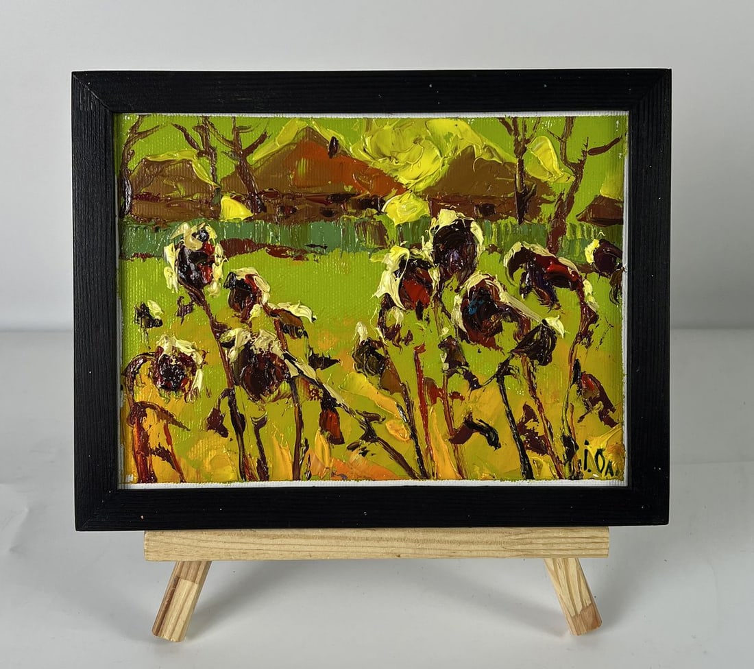 Oil painting Yellow sunset over the village Oleksiy Ivanyuk: NoAAA6412*** ABOUT THIS PAINTING **** TITLE: "Yellow sunset over the village"* ARTISTS: Oleksiy Ivanyuk* SIZE: 15x20 cm/5.90x7.87 inches'* MEDIUM: oil, canvas* HAND PAINTED: Original painting from our