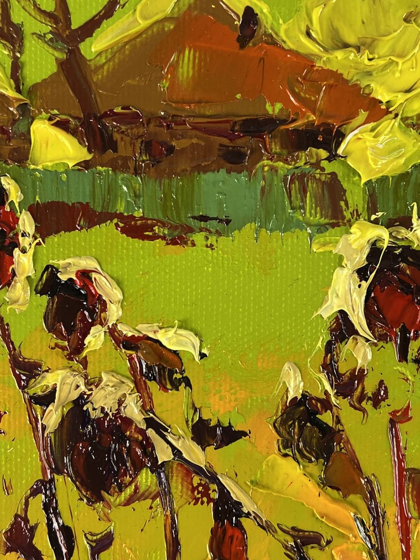 Oil painting Yellow sunset over the village Oleksiy Ivanyuk - 4