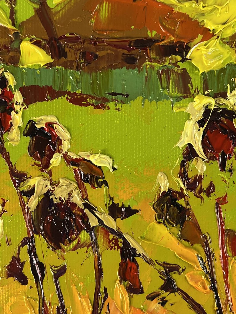 Oil painting Yellow sunset over the village Oleksiy Ivanyuk - 5