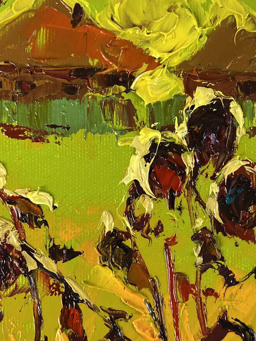 Oil painting Yellow sunset over the village Oleksiy Ivanyuk - 6