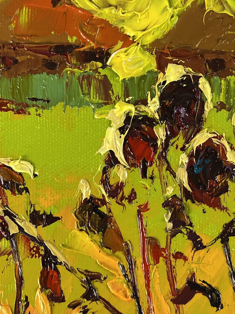 Oil painting Yellow sunset over the village Oleksiy Ivanyuk - 7