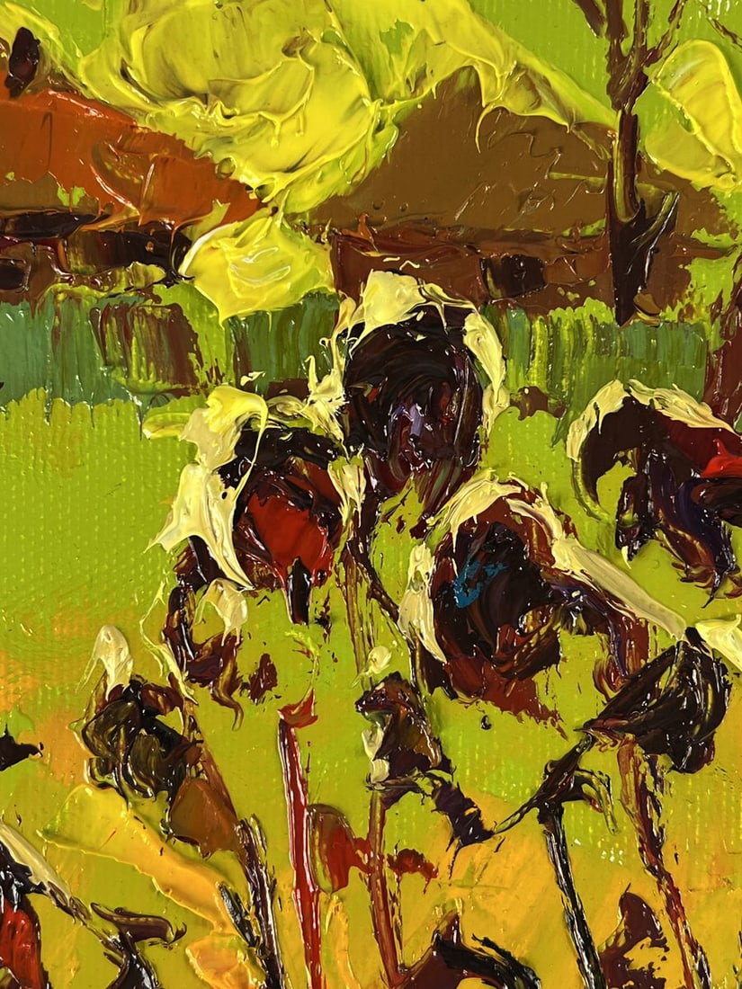 Oil painting Yellow sunset over the village Oleksiy Ivanyuk - 8