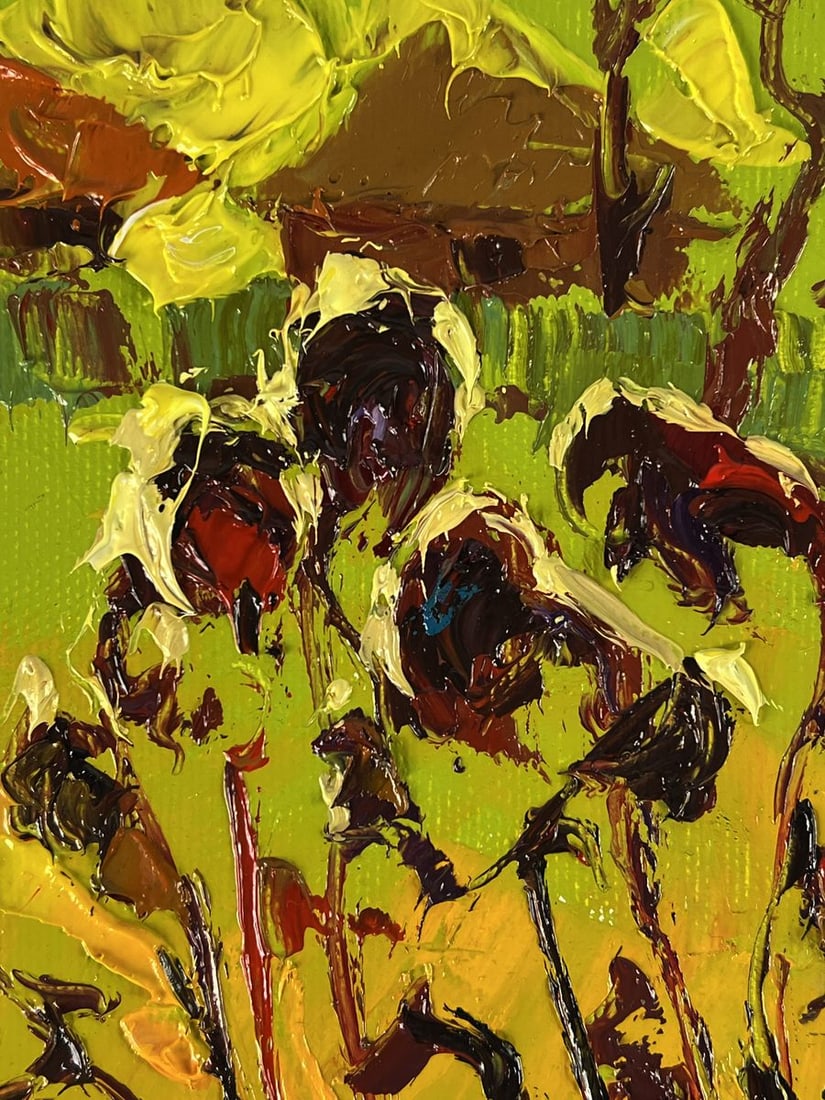 Oil painting Yellow sunset over the village Oleksiy Ivanyuk - 9