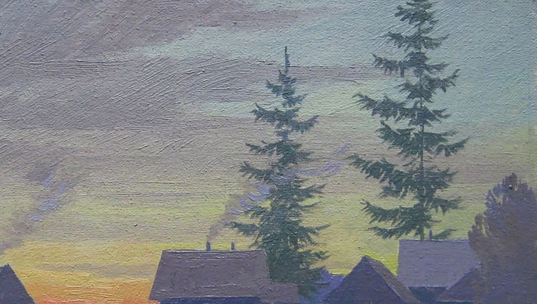 Oil painting Spring evening in the village Valery Savenets - 5