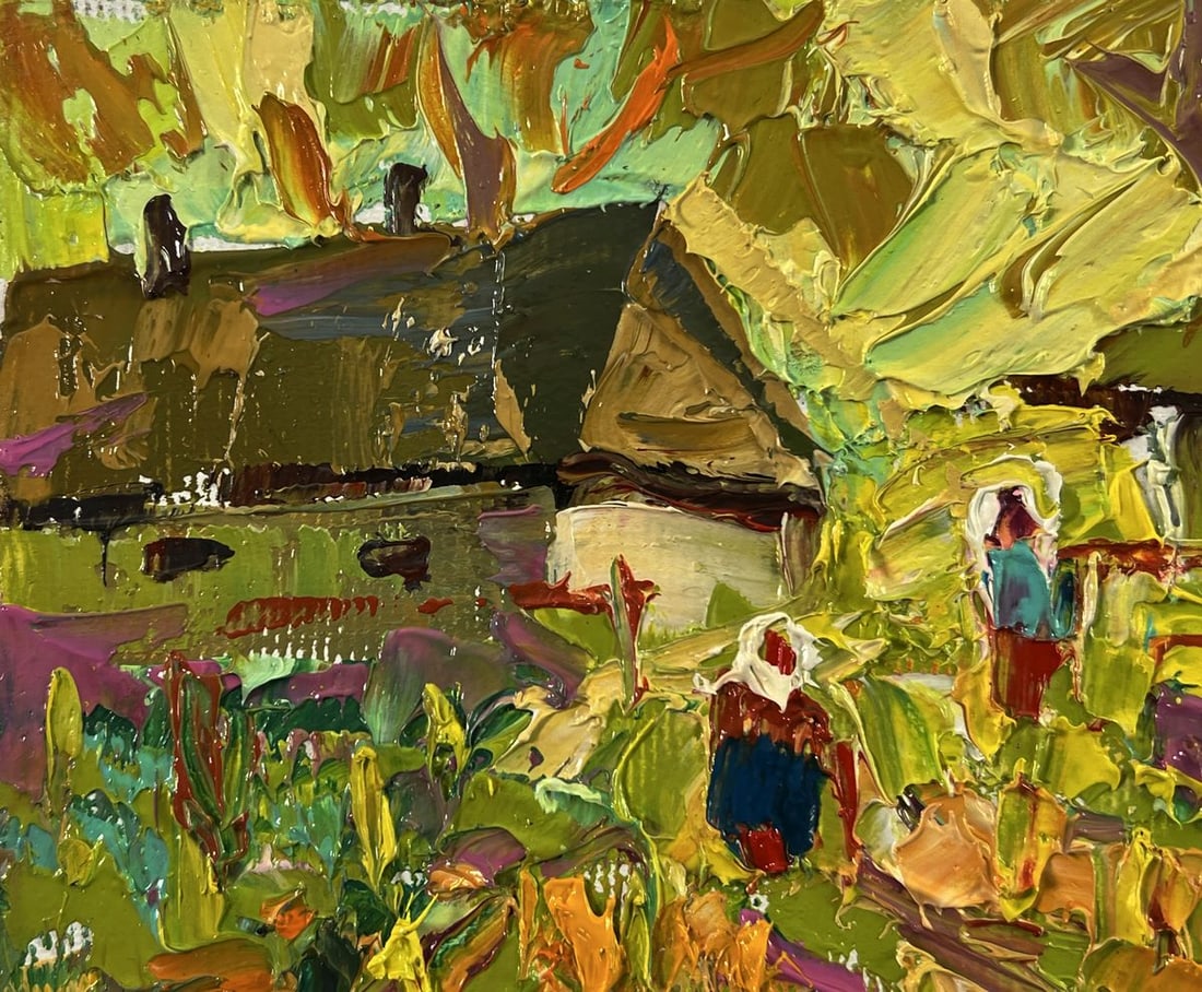 Oil painting Yellow sunset in the village Oleksiy Ivanyuk - 7