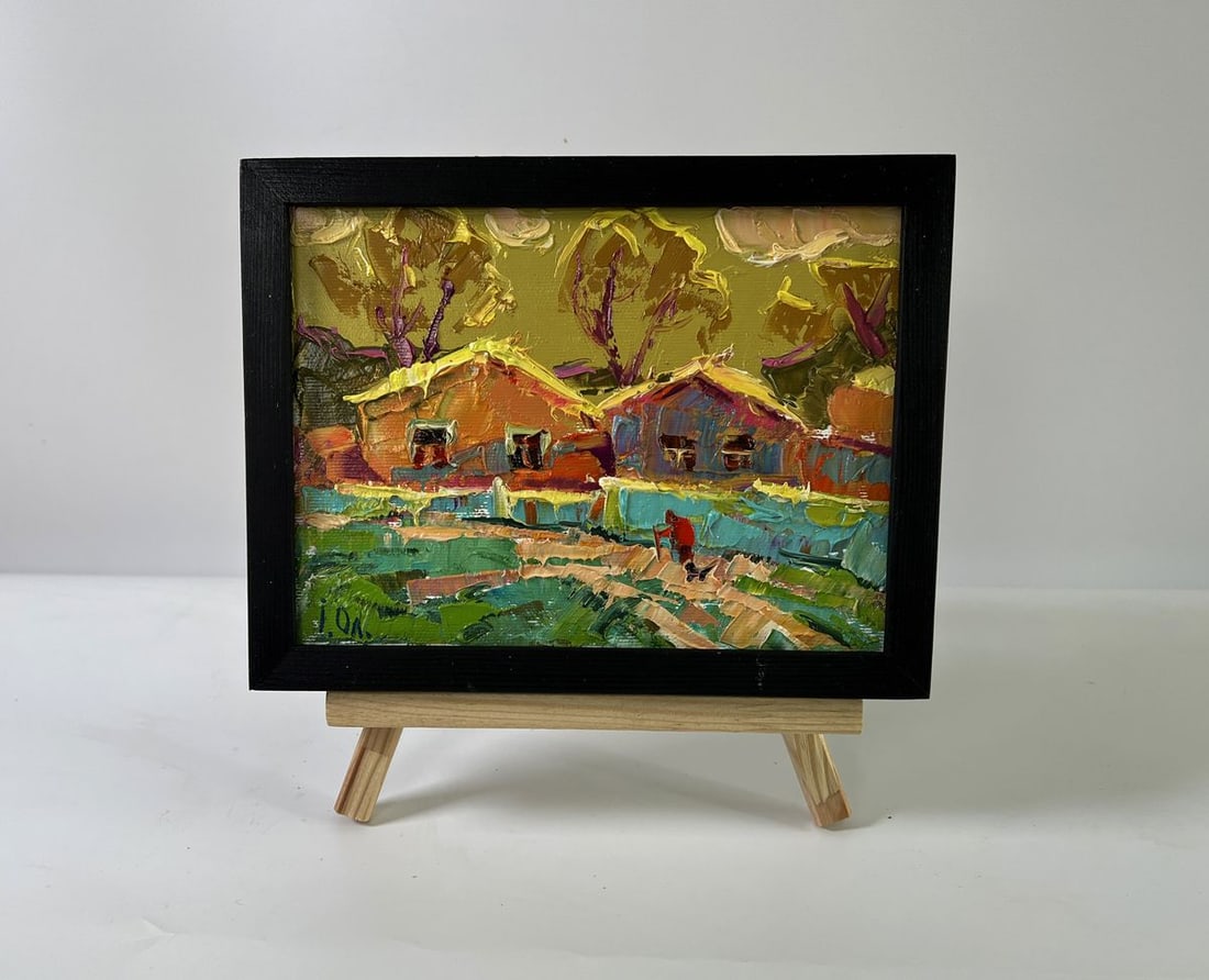 Oil painting A warm village evening Oleksiy Ivanyuk: NoAAA5905*** ABOUT THIS PAINTING **** TITLE: "A warm village evening"* ARTISTS: Oleksiy Ivanyuk* SIZE: 15x20 cm/5.90x7.87 inches'* MEDIUM: oil, canvas* HAND PAINTED: Original painting from our collect