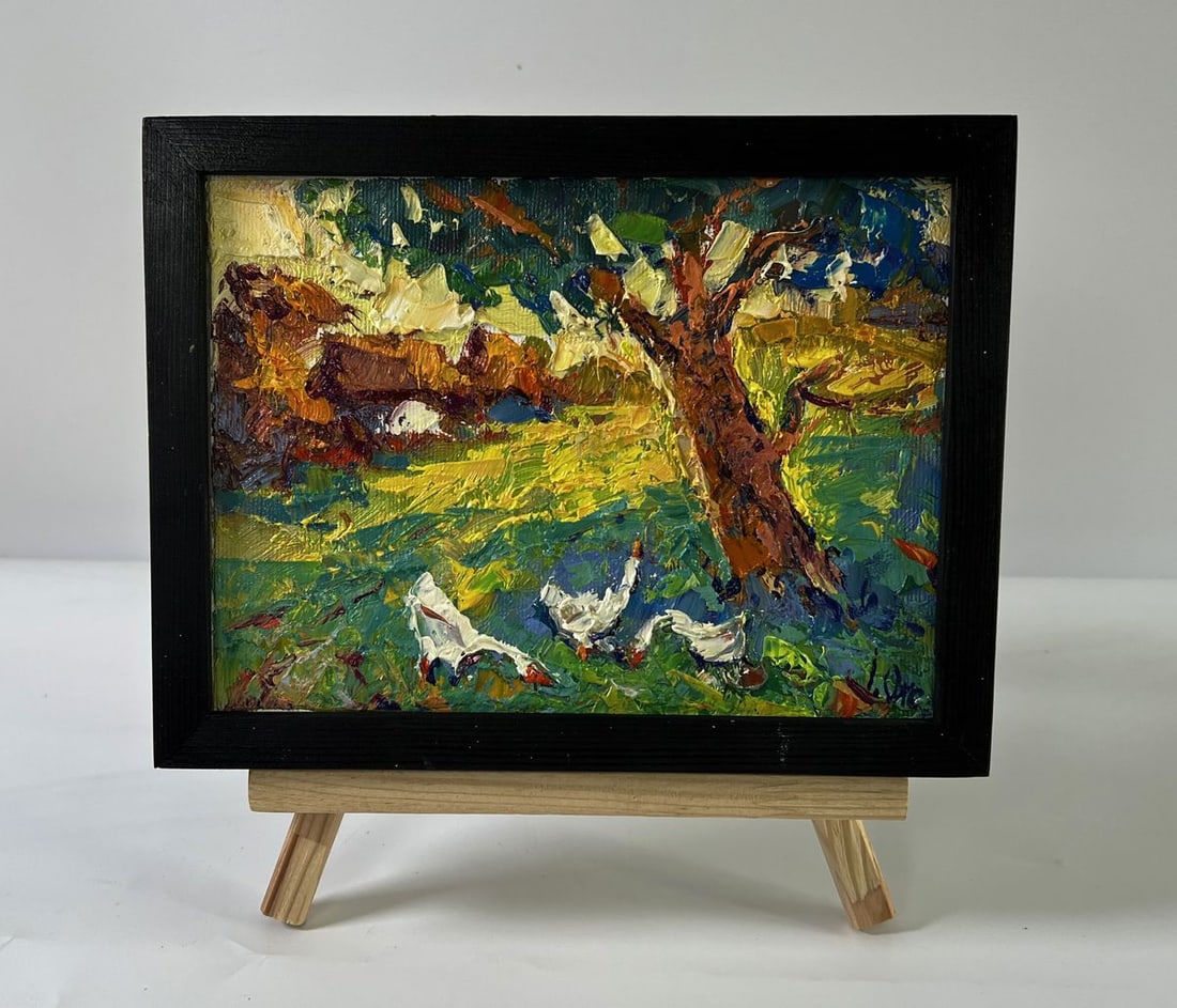 Oil painting In the shade of the trees Oksana Ivanyuk: NoAAA5959*** ABOUT THIS PAINTING **** TITLE: "In the shade of the trees"* ARTISTS: Oksana Ivanyuk* SIZE: 15x20 cm/5.90x7.87 inches'* MEDIUM: oil, canvas* HAND PAINTED: Original painting from our colle