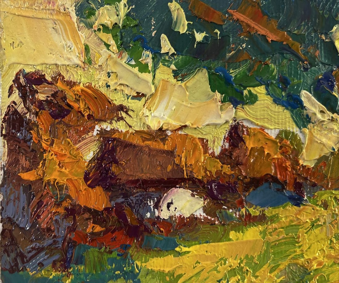 Oil painting In the shade of the trees Oksana Ivanyuk - 5