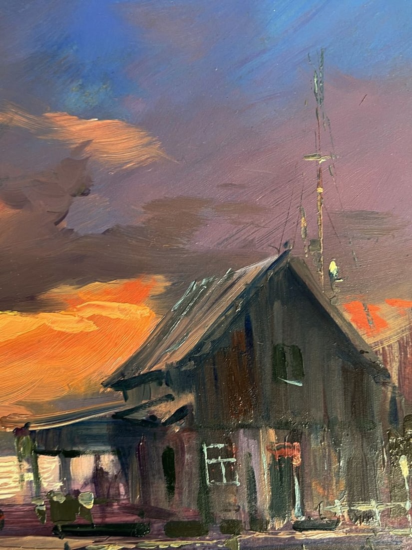 Oil painting Evening boat dock Yuriy Suprunchuk - 9