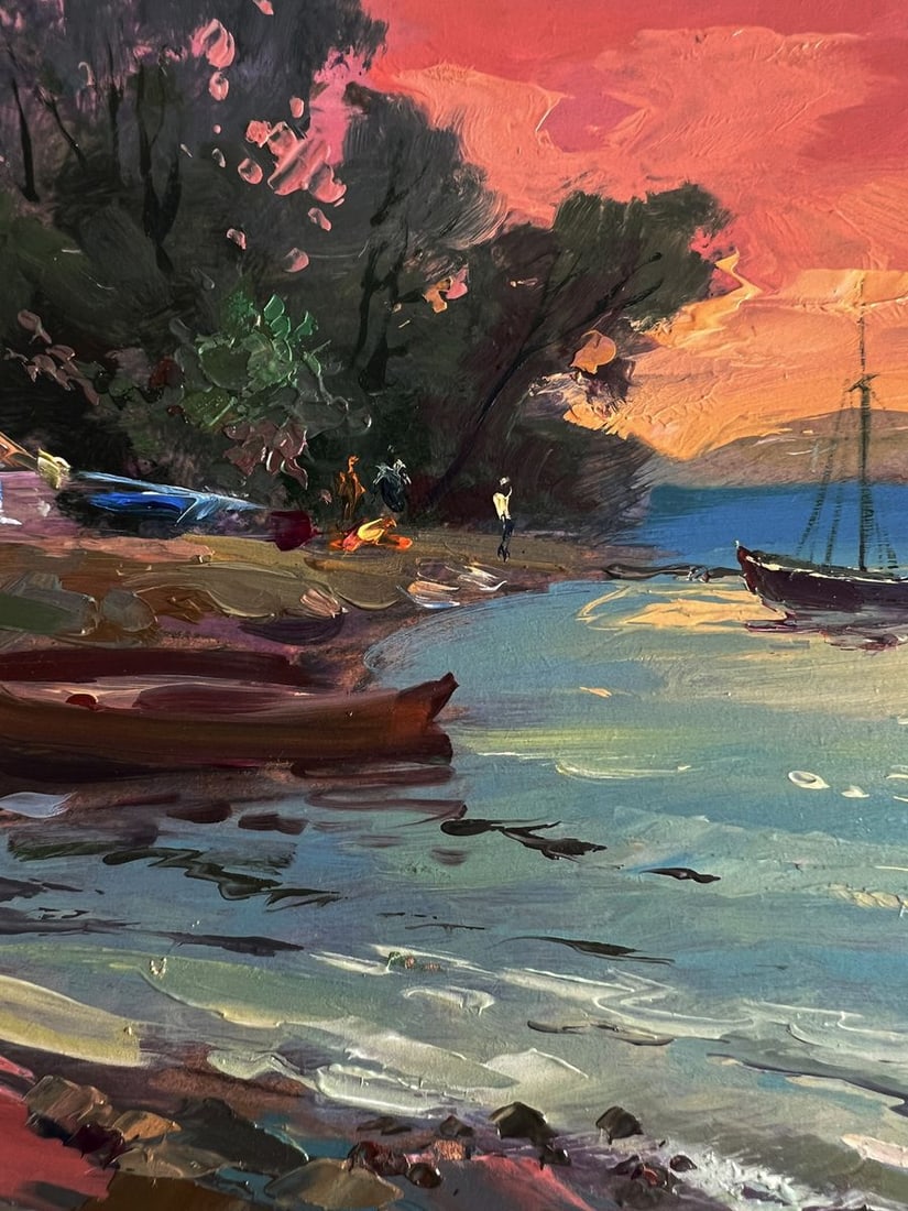 Oil painting Boats at sunset Yuriy Suprunchuk - 4