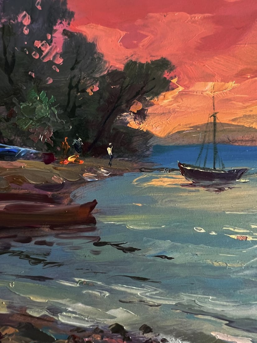 Oil painting Boats at sunset Yuriy Suprunchuk - 5