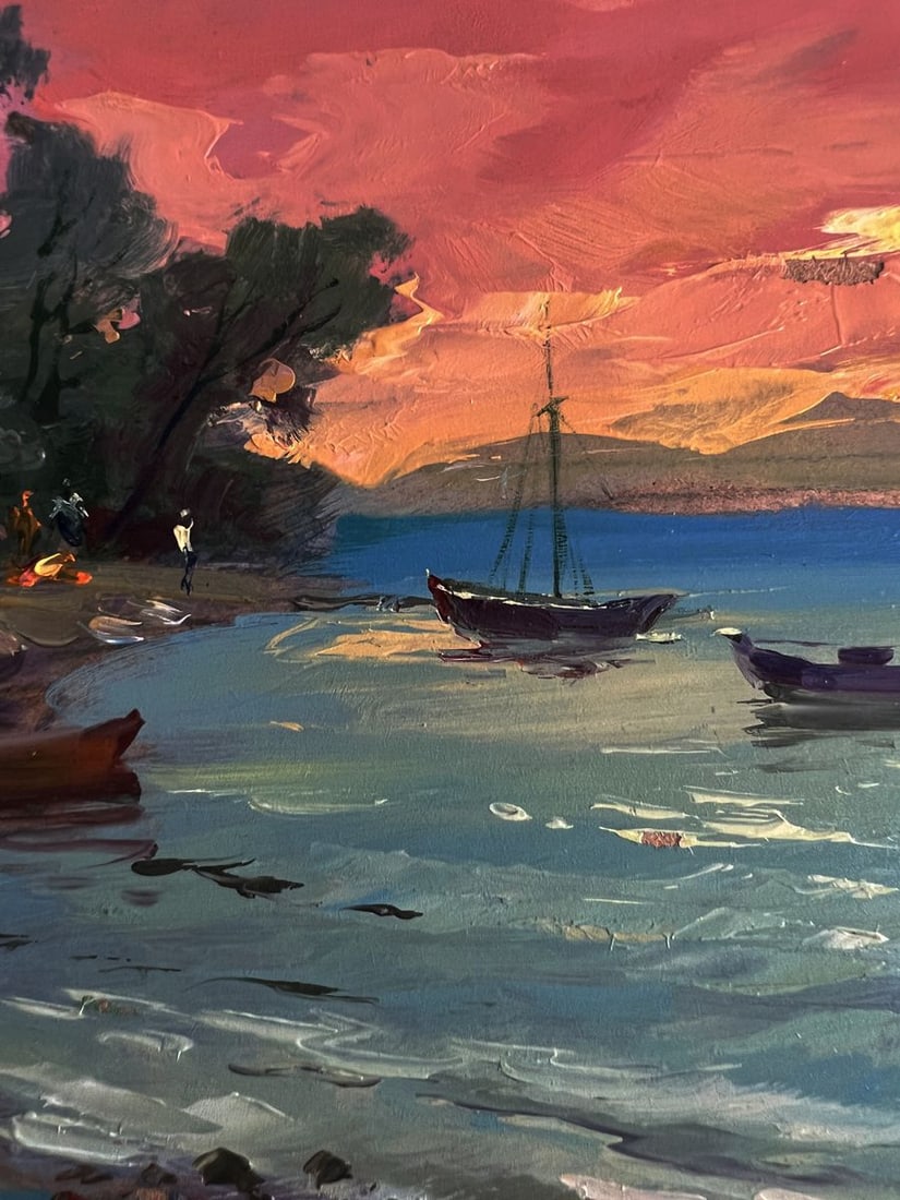 Oil painting Boats at sunset Yuriy Suprunchuk - 6