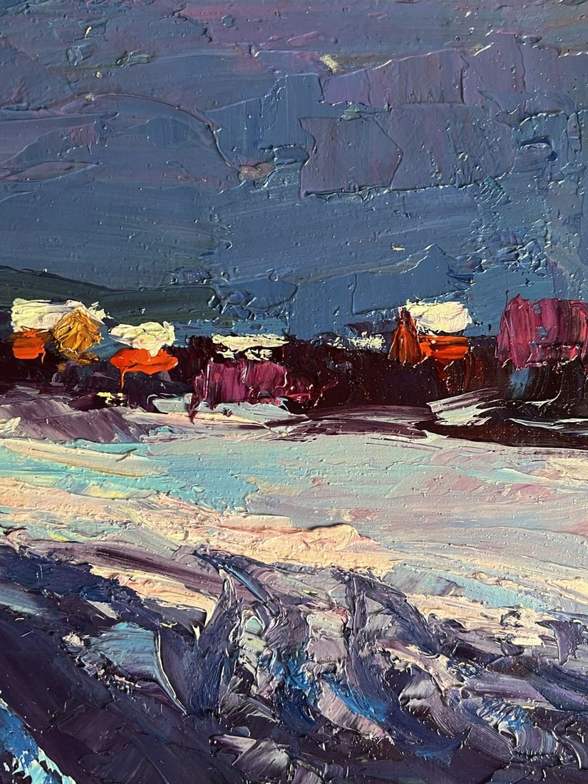 Oil painting Winter evening Boris Serdyuk - 10