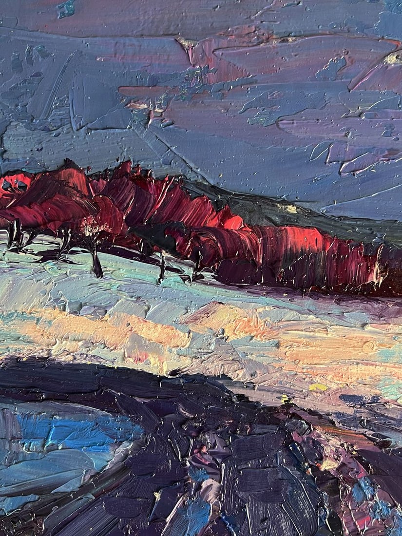Oil painting Winter evening Boris Serdyuk - 4