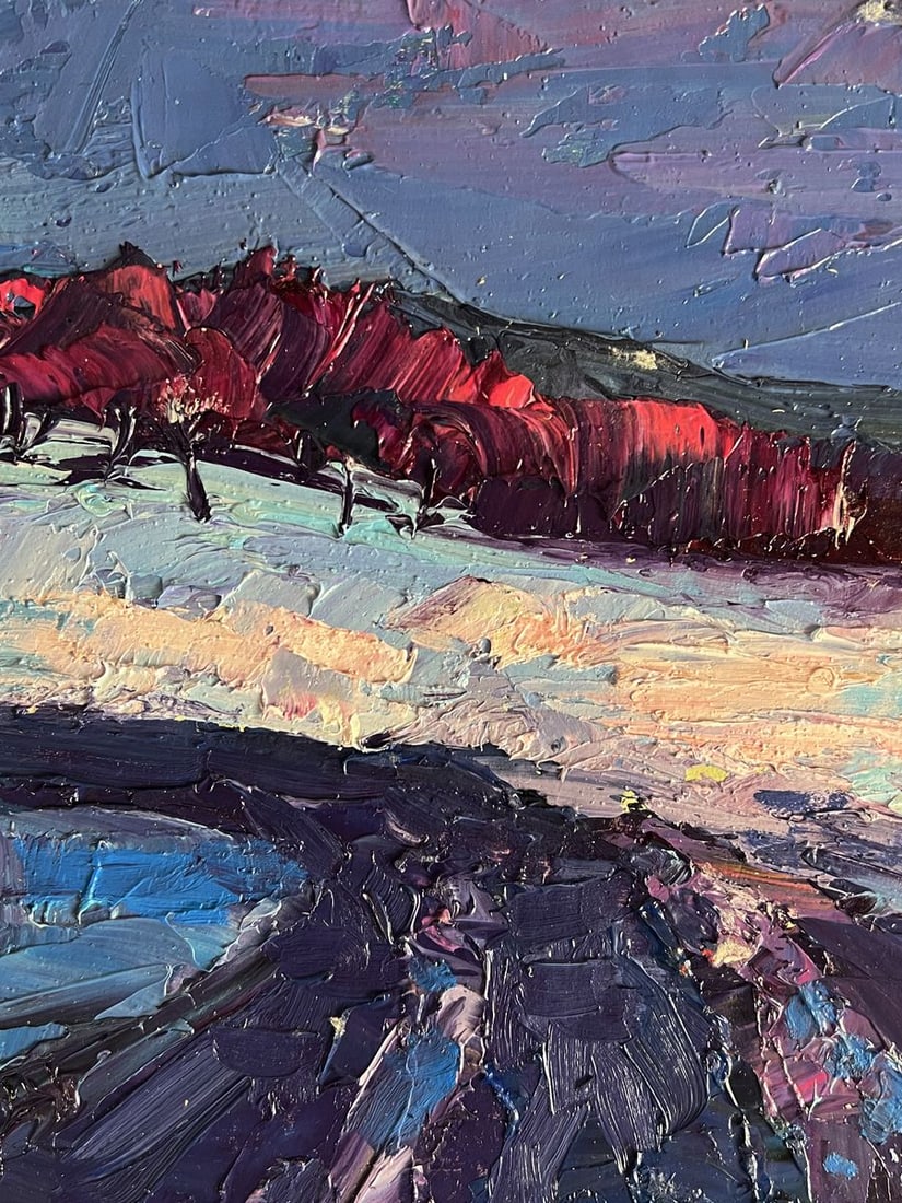 Oil painting Winter evening Boris Serdyuk - 5