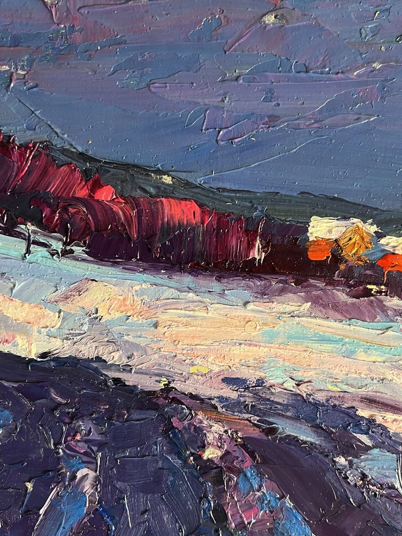 Oil painting Winter evening Boris Serdyuk - 6