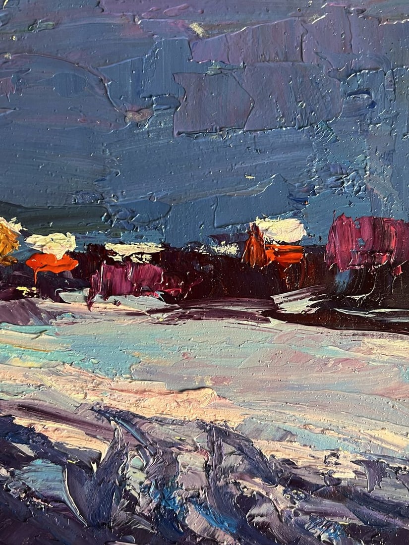 Oil painting Winter evening Boris Serdyuk - 8