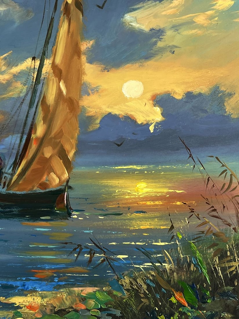 Oil painting Sailboat at sunset Yuriy Suprunchuk - 10