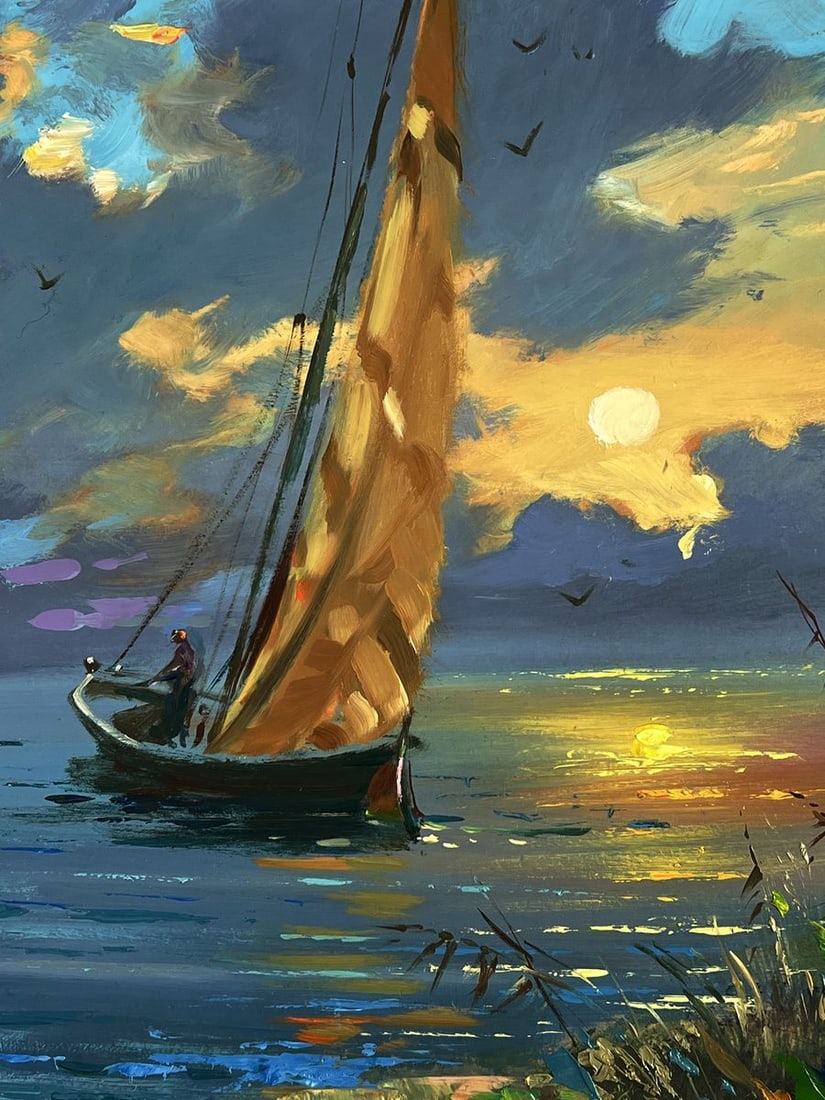 Oil painting Sailboat at sunset Yuriy Suprunchuk - 8