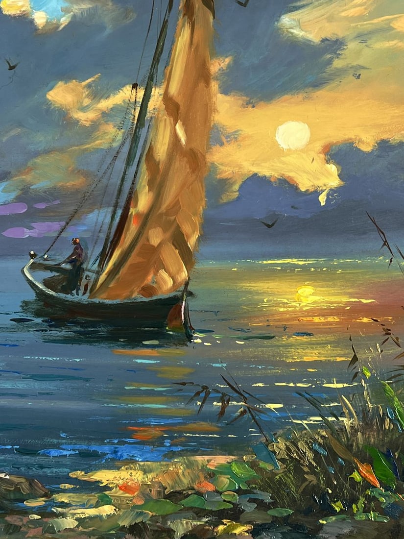 Oil painting Sailboat at sunset Yuriy Suprunchuk - 9