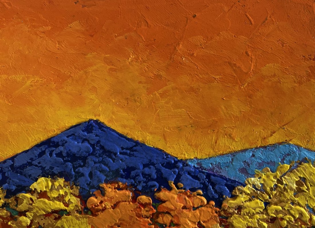 Oil painting Sunset colors over the peaks V. Zadorozhnya - 4