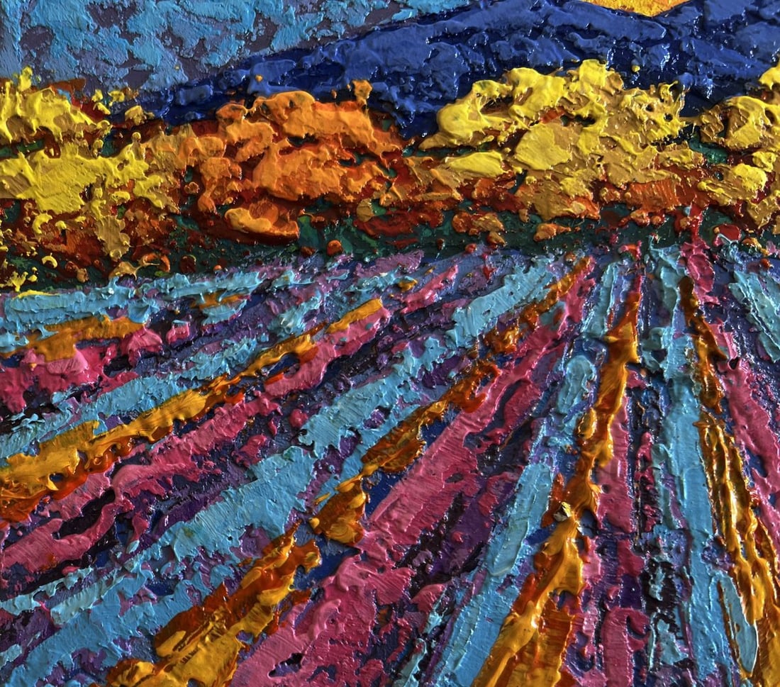 Oil painting Sunset colors over the peaks V. Zadorozhnya - 5