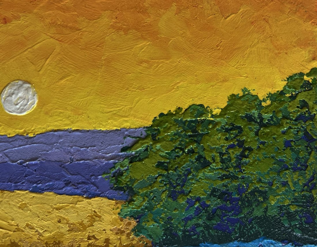 Oil painting Golden evening over green expanses V. Zadorozhnya - 4