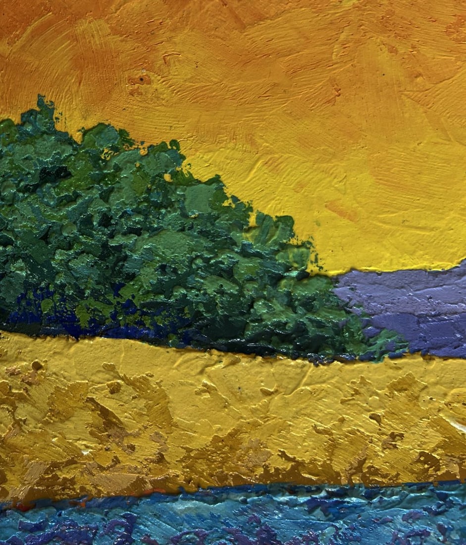 Oil painting Golden evening over green expanses V. Zadorozhnya - 5