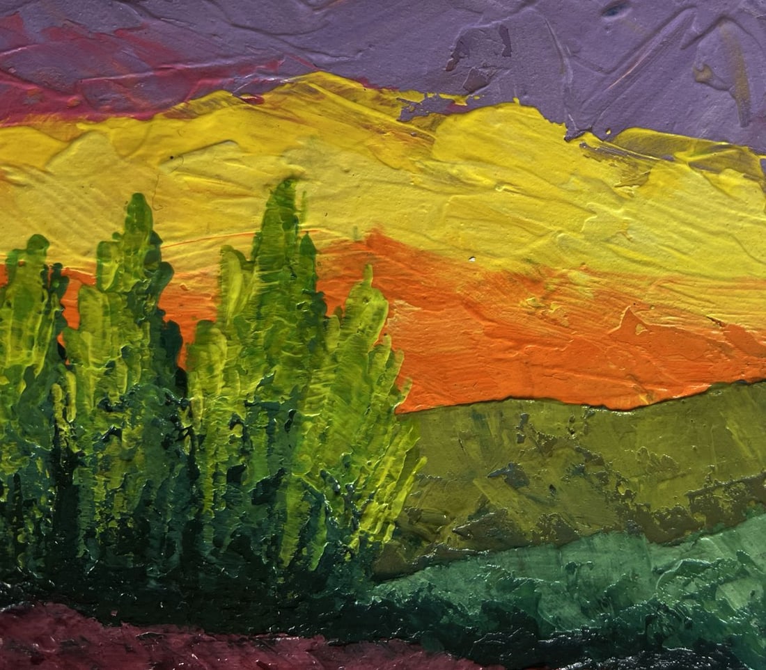 Oil painting Summer evening in sunset colors V. Zadorozhnya - 4